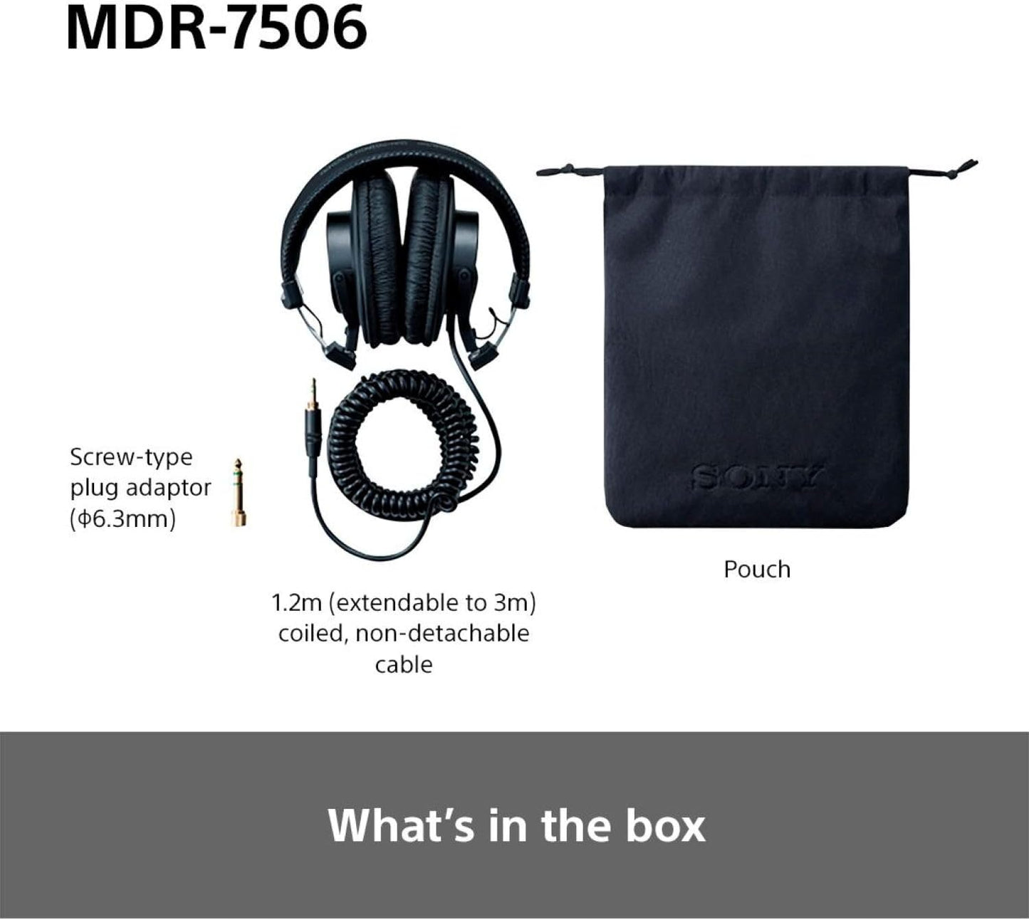 Sony MDR7506 Professional Large Diaphragm Headphone Detail 1