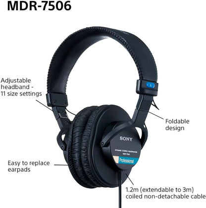 Sony MDR7506 Professional Large Diaphragm Headphone Detail 2